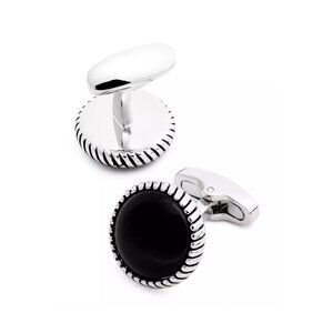 Link Up - Onyx Round Cufflinks